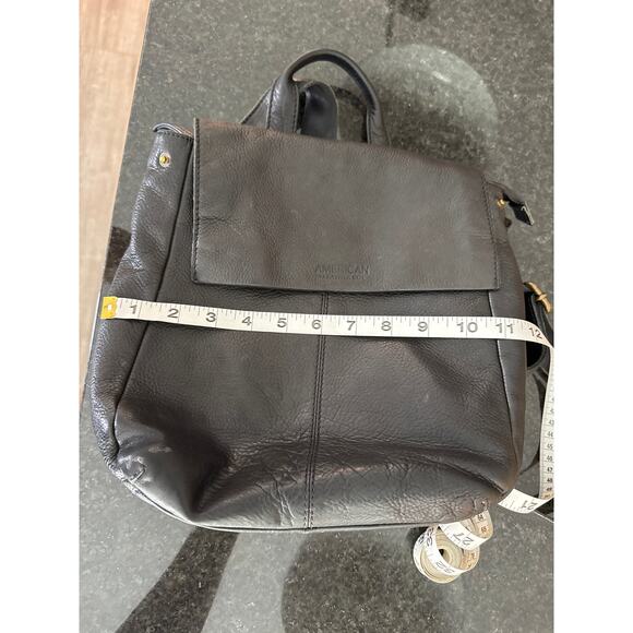 American Leather Co. Black Leather Backpack Purse - Picture 10 of 12